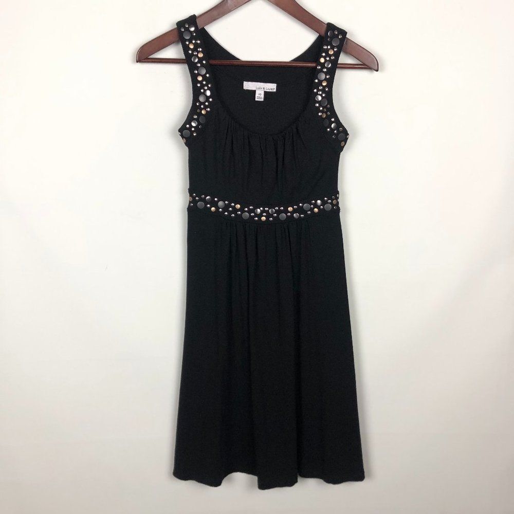 Lucy & Laurel Black Sleeveless Dress Studded